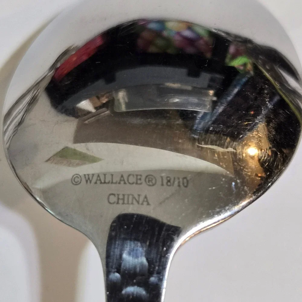 Wallace Continental Hammered 18/10 Stainless Steel Flatware Set 2 Serving spoons